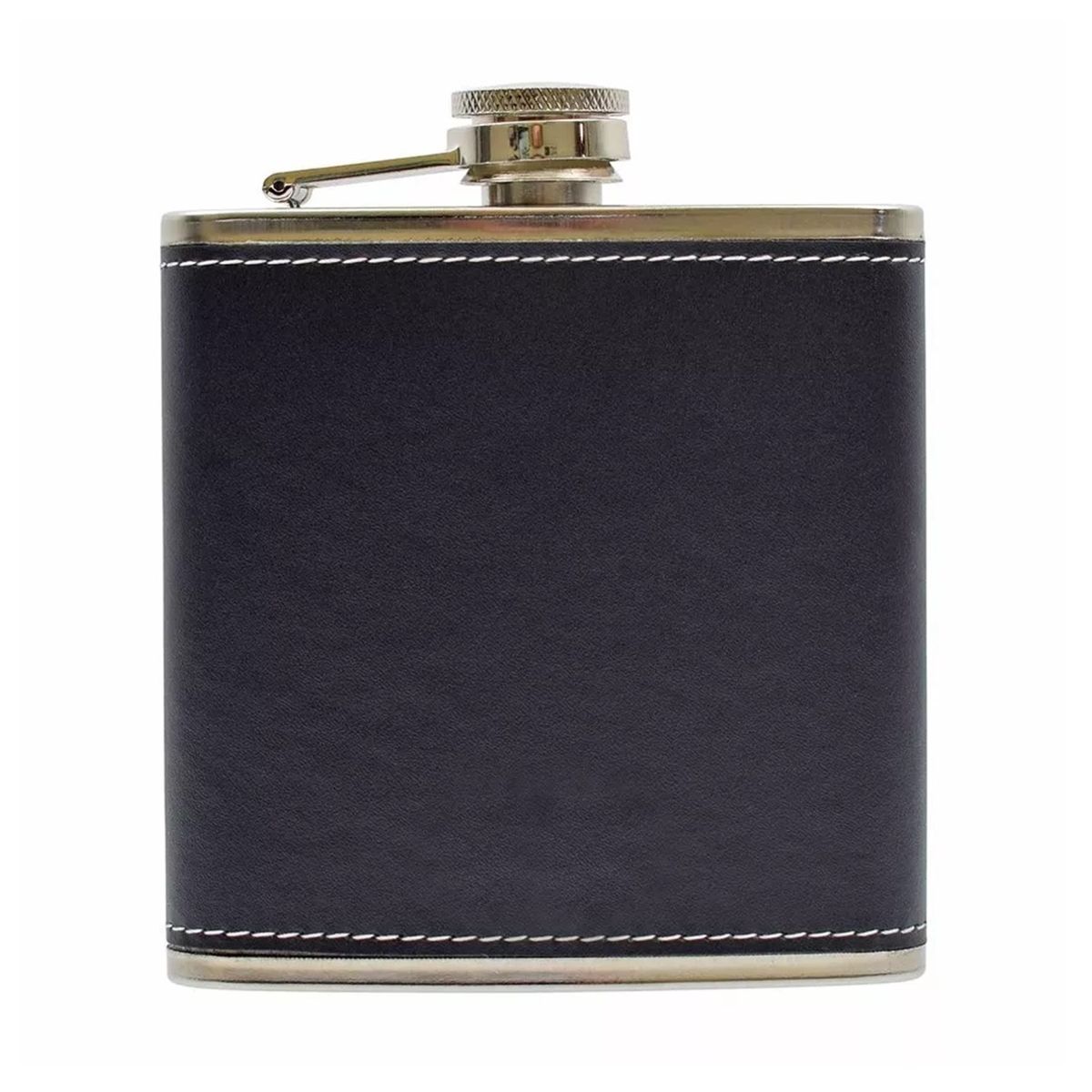 GENERICO - Licorera Petaca Wisquera De Cuero Acero Inoxidable 7oz