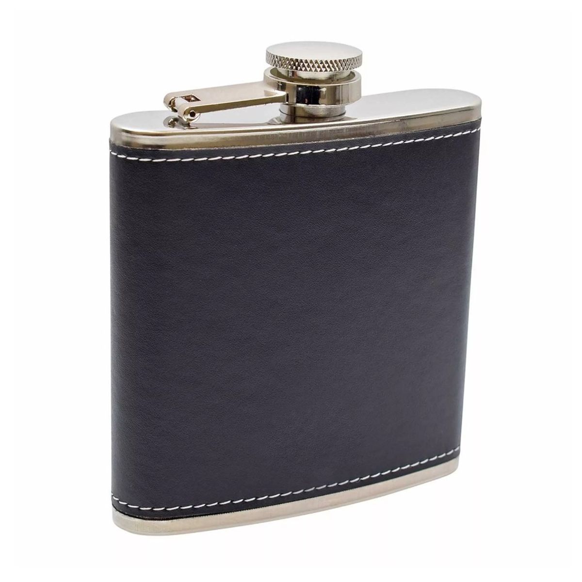 GENERICO - Licorera Petaca Wisquera De Cuero Acero Inoxidable 7oz