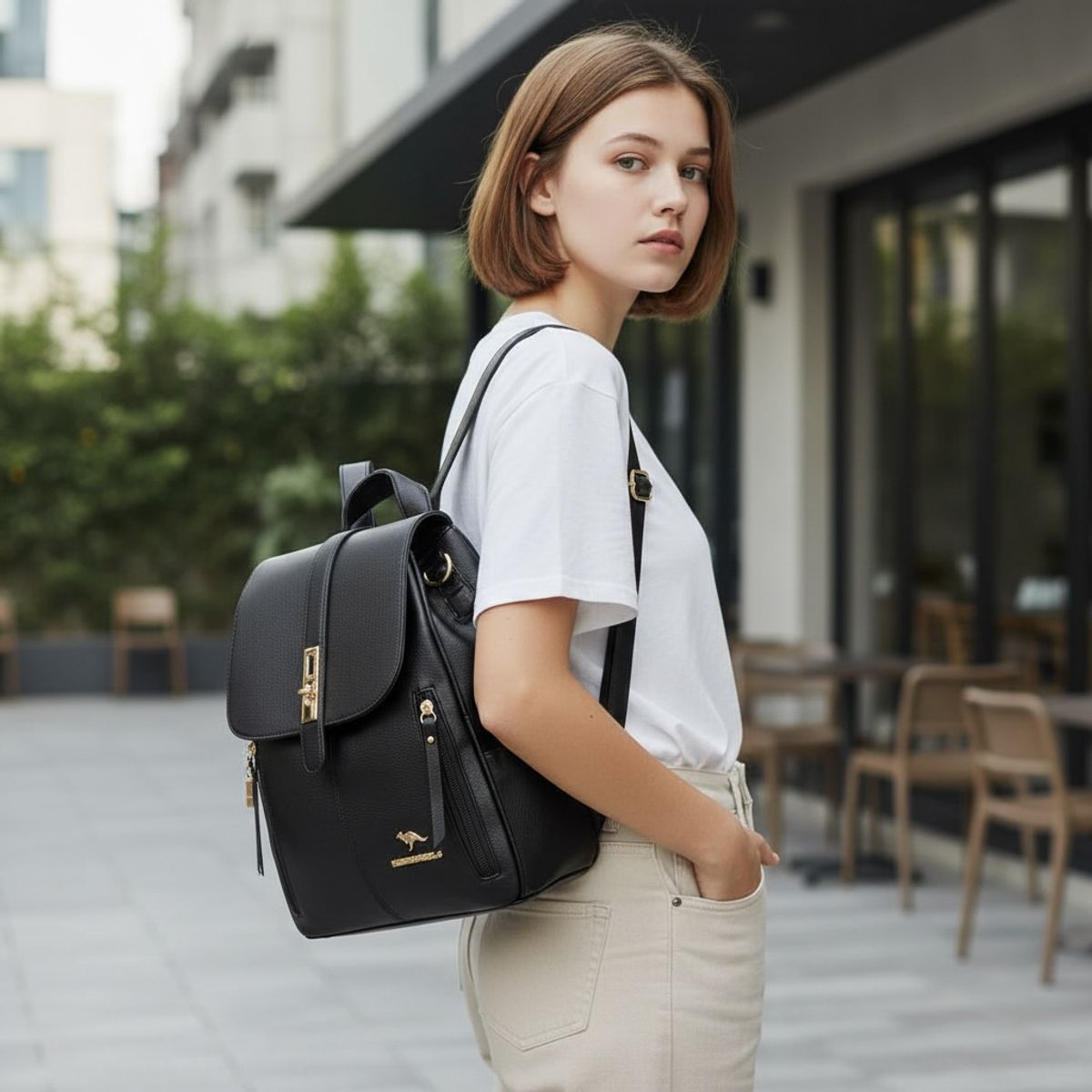 MV MOVAC - Mochila Cuero PU Alta Calidad Impermeable Mujer Gran Capacidad