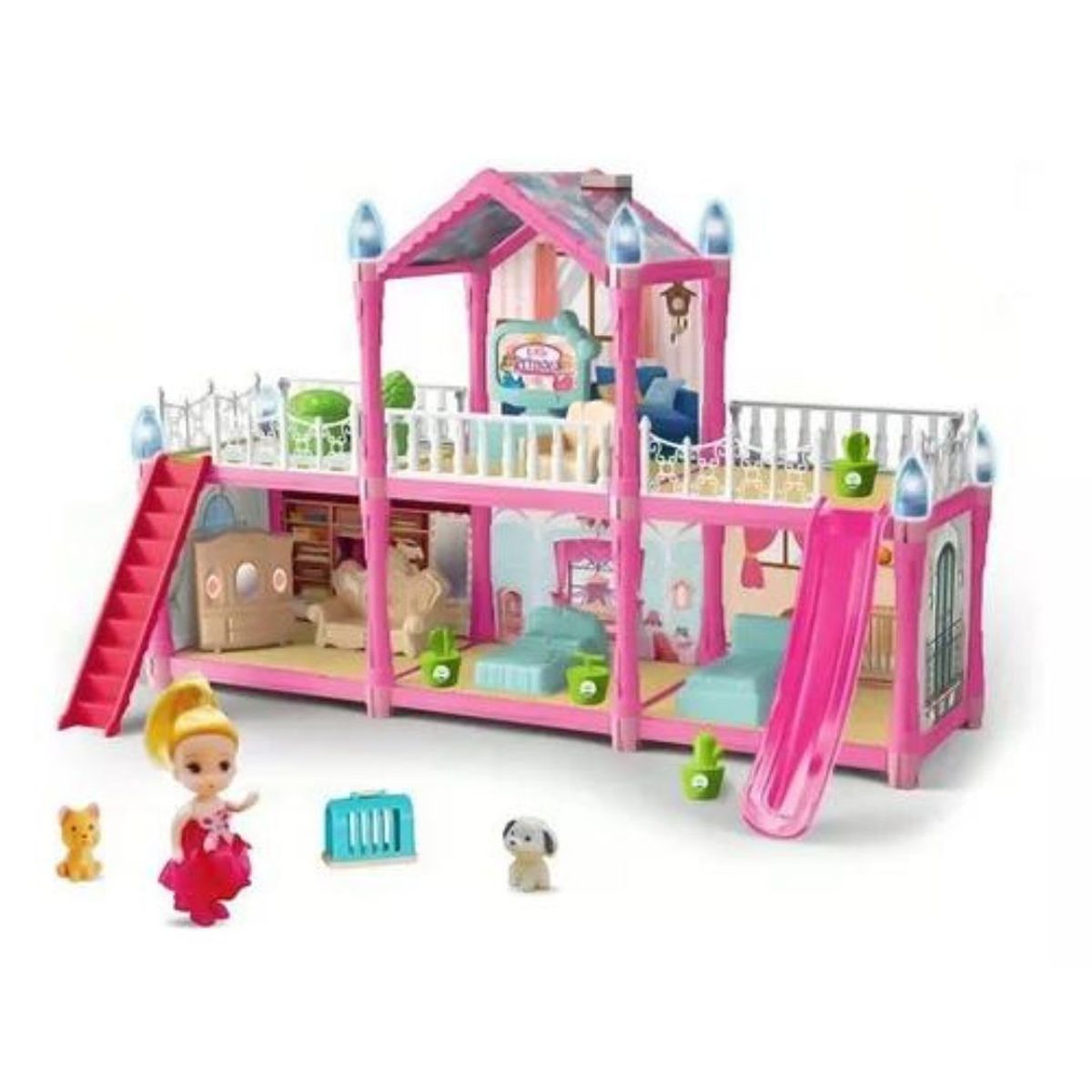 GENERICO - Casa De Muñecas Infantil Mascotas Muebles De 115pcs Niñas