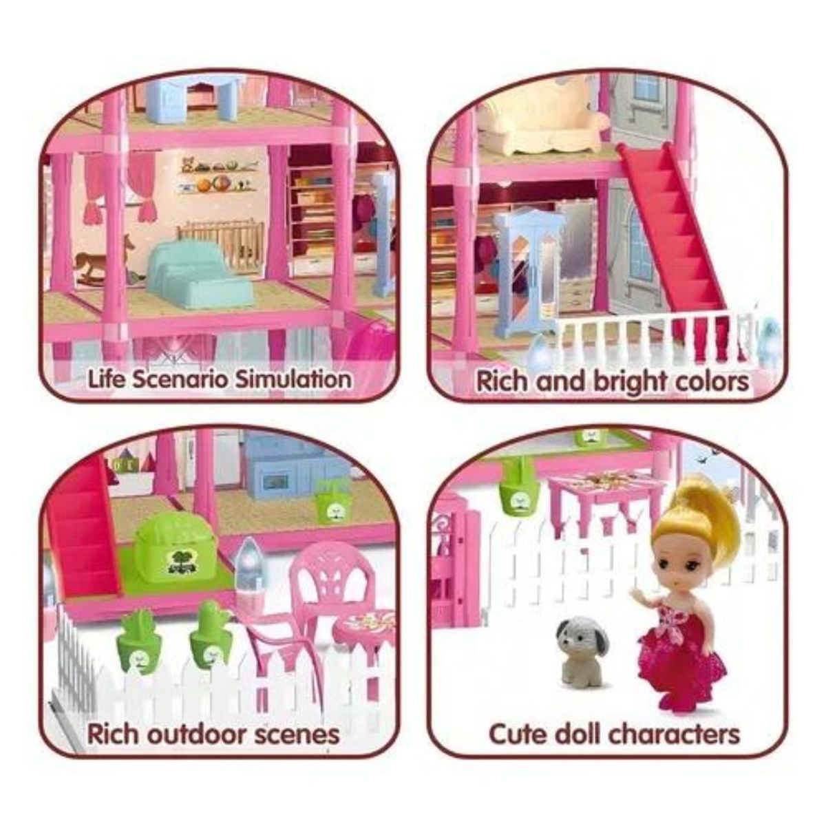 GENERICO - Casa De Muñecas Infantil Mascotas Muebles De 115pcs Niñas