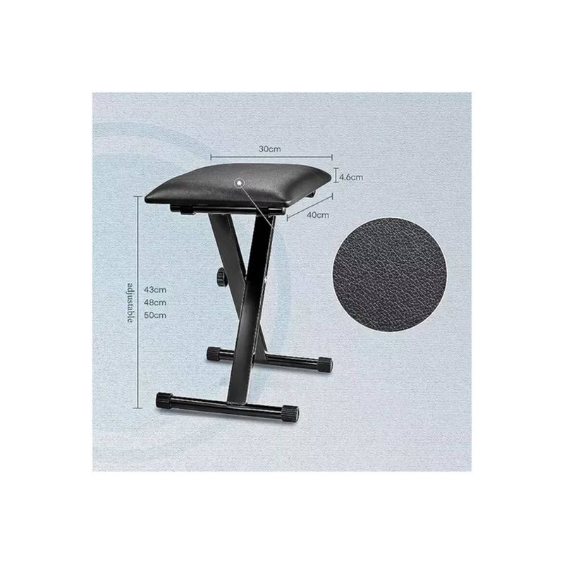 GENERICO - Sillin De Piso Taburete Para Piano Teclado Plegable Ecocuero