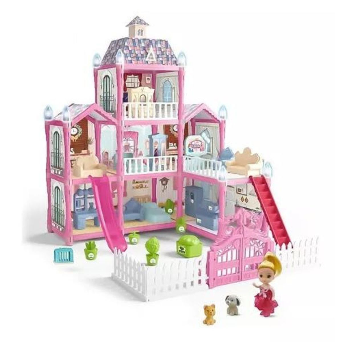 GENERICO - Casa De Muñecas Infantil Mascotas Y Muebles 191pcs