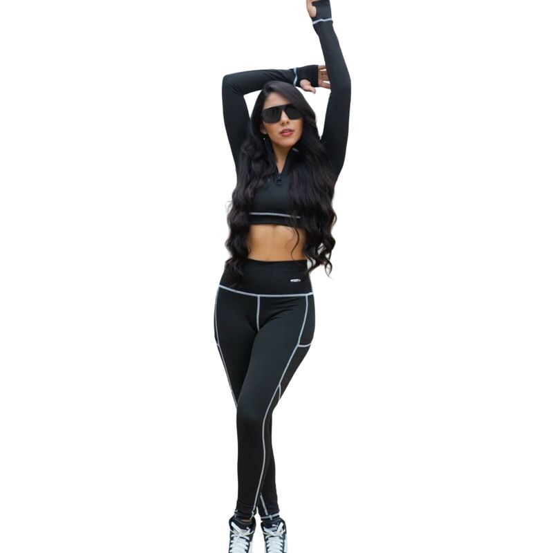 ATHLETIC SPORT - Conjunto Deportivo E408 Leggins + Buzo Corto