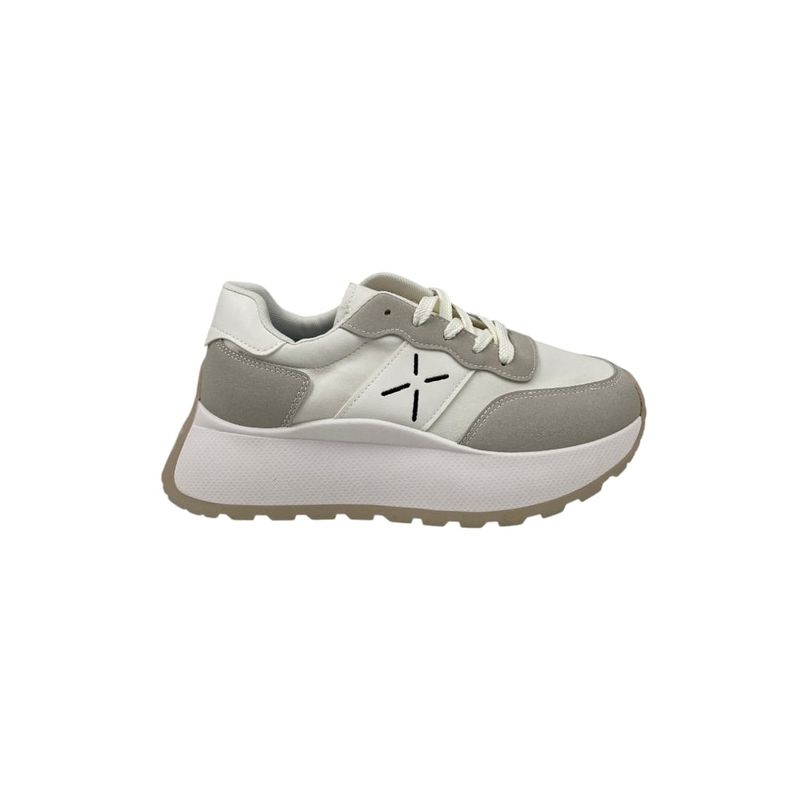 HERIEL - Zapatilla Gris Plataforma Mujer.