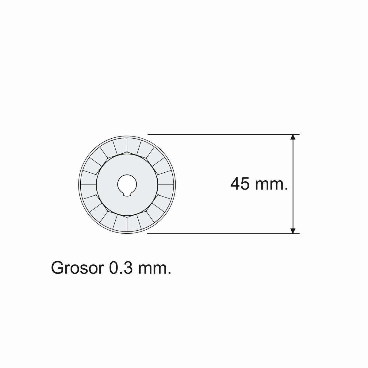 OLFA - Repuesto Cuchilla Rotativa 45 mm. Onda para RTY-2/DX