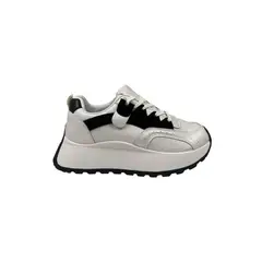 HERIEL - Zapatilla Blanco y Negro Plataforma.