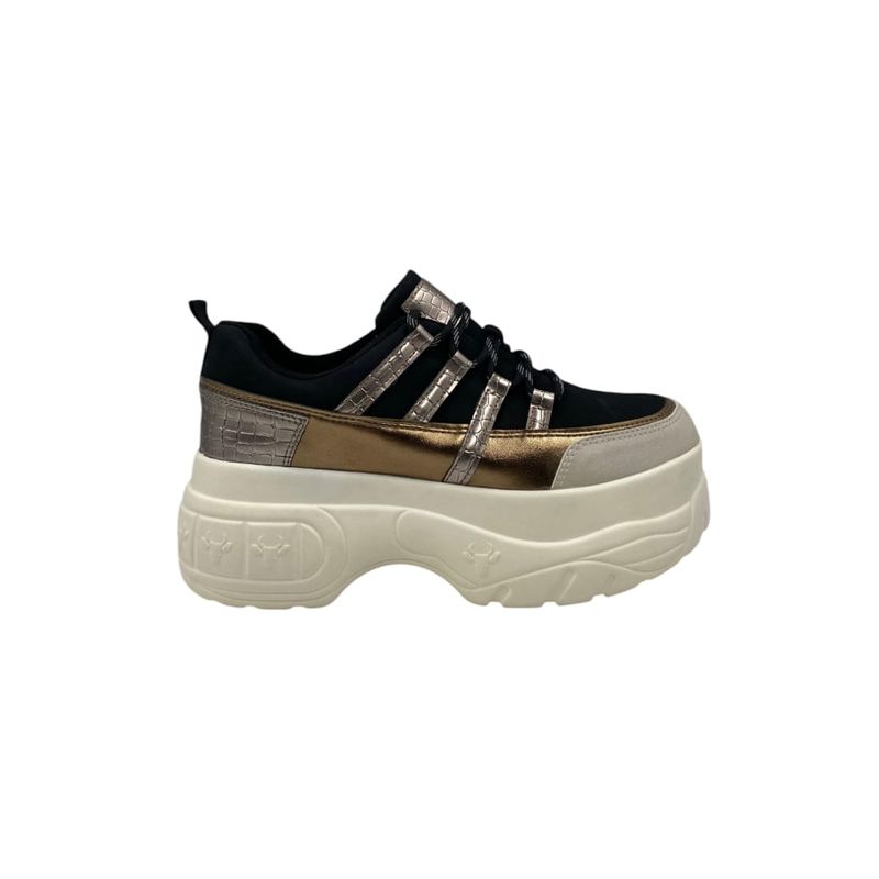 HERIEL - Zapatilla Negra Plataforma Mujer.