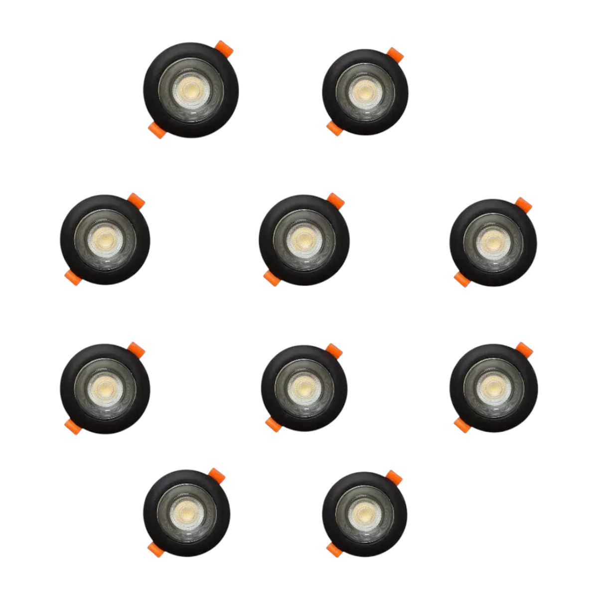 WANT - 10 Focos Spot Redondos Embutidos Negro - Plata Luz Fría