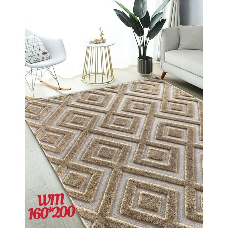 GENERICO - ALFOMBRA TEXTURIZADA JACQUARD ANTIDESLIZANTE DISEÑO NORDICO 160X200CM