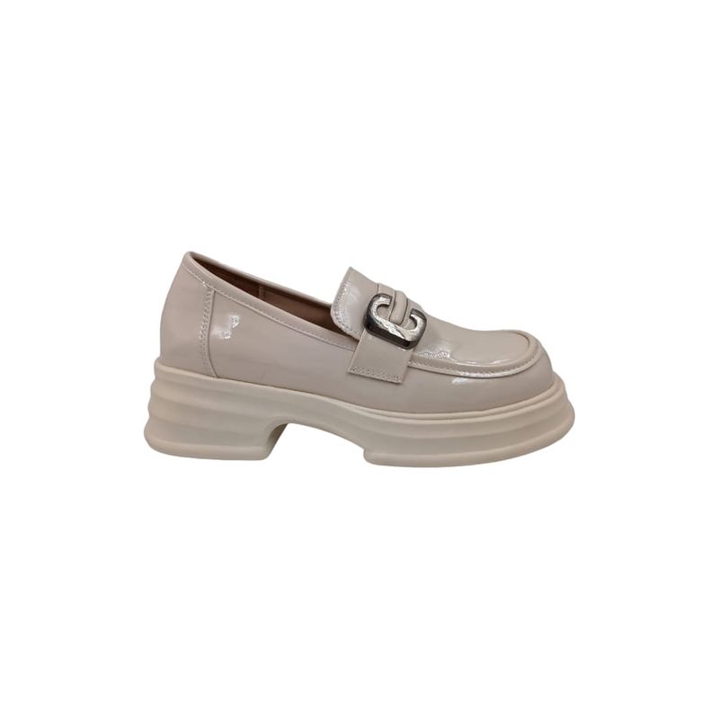 HERIEL - Mocasín Beige Plataforma Mujer.