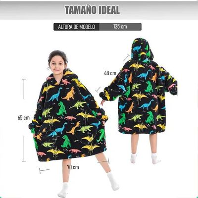 Imagen 2 del producto Poleron Peludo De Niño Poleron Con Capucha Niña Polerones Poleron Gigante Dino