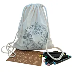 GENERICO - Mochila Deportes +stencil +plumones Manualidades.