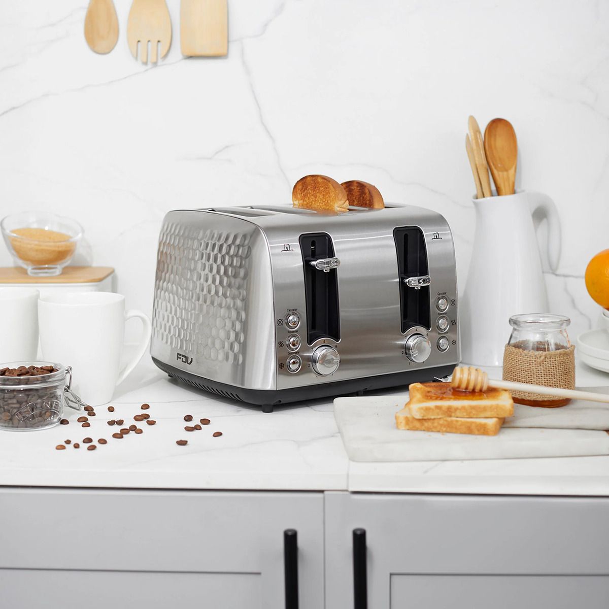 FDV - Tostador eléctrico Steel 4 rebanadas 1550-1850W FDV