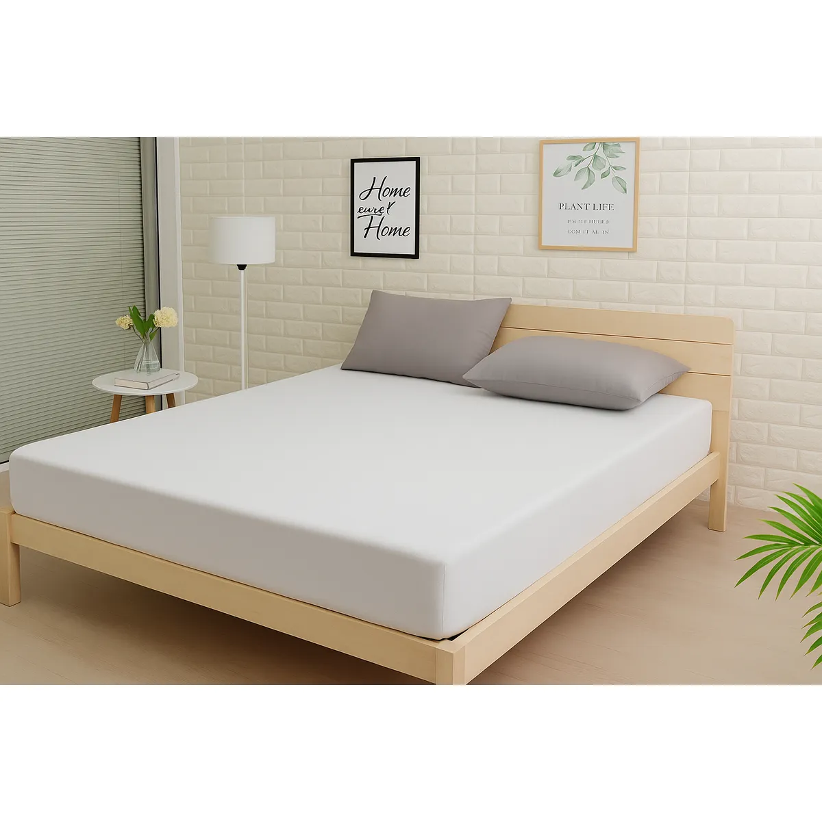 ARMONIA - Cubrecolchon Protector Impermeable 20 Plazas queen Blanco