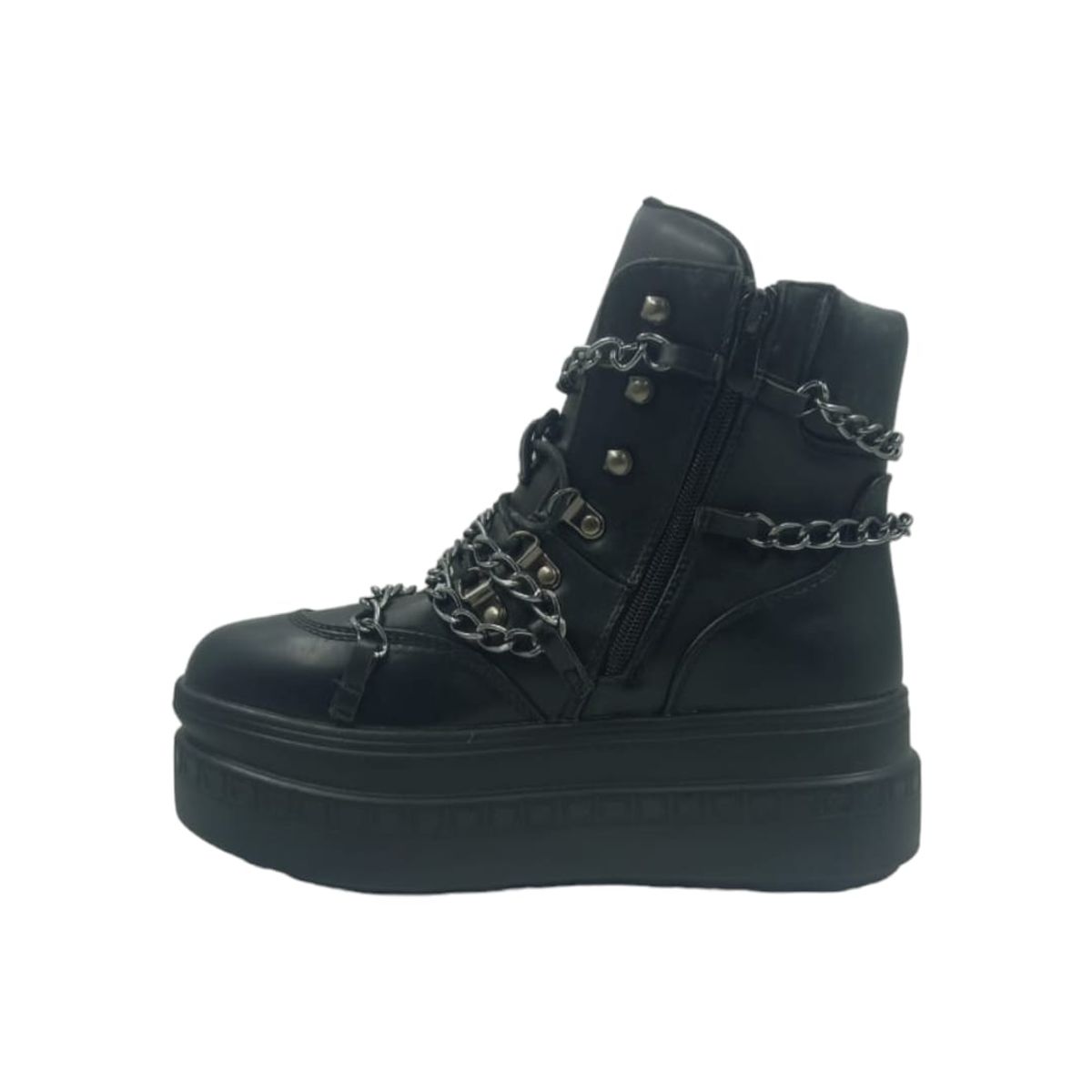HERIEL - Botin Negro Plataforma Cadenas