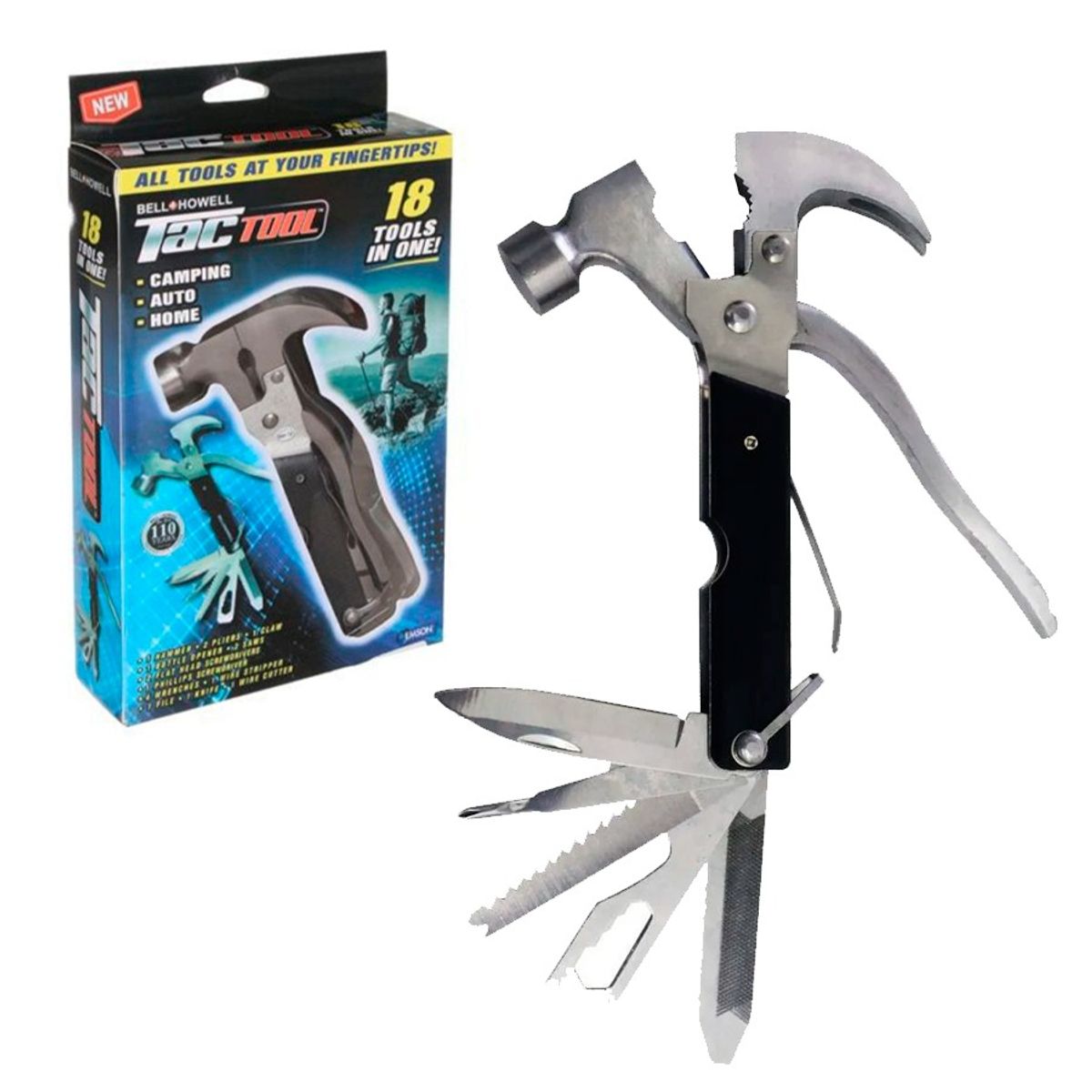 GENERICO - Martillo Herramienta Multifunción 18 En 1