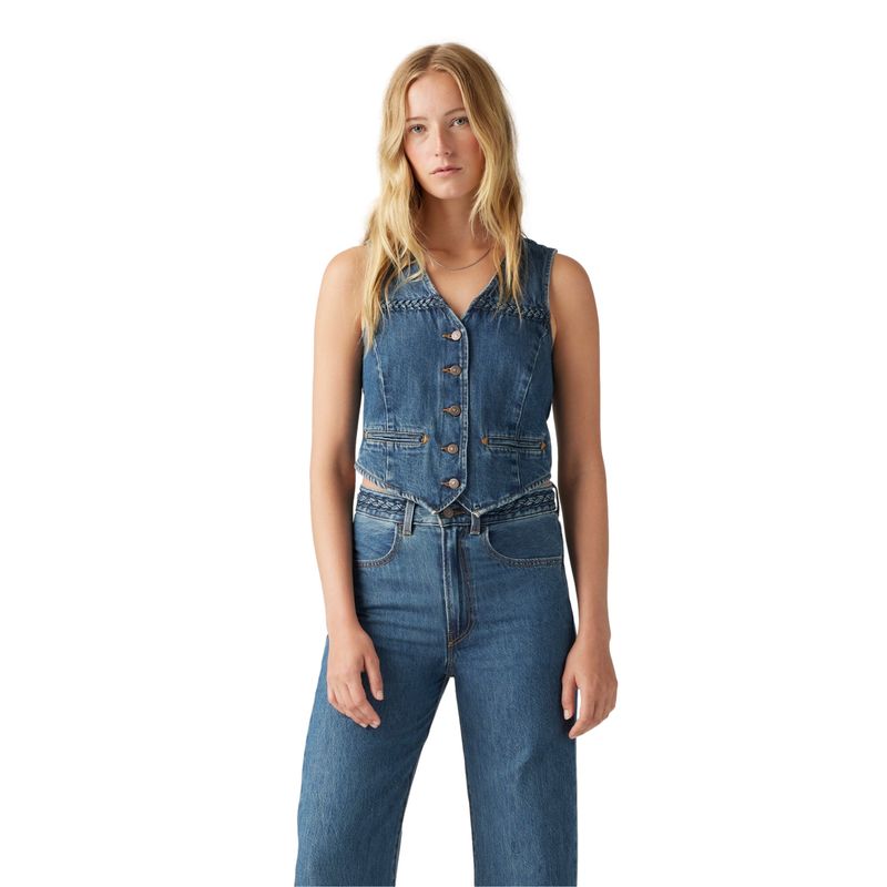 LEVIS - Chaqueta Mujer Braided Vest Azul Levis