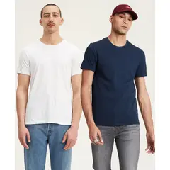 LEVIS - Polera Hombre 2 Pack Slim Azul/Blanco