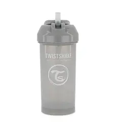 TWISTSHAKE - Vaso con bombilla 360ml - Gris