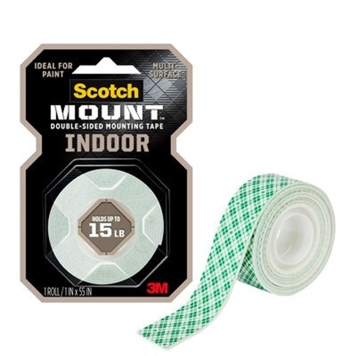 3M - Cinta de Montaje Doble Faz Scotch-Mount Interiores 2,54 cmx1,39m 3M