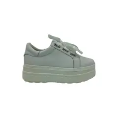 HERIEL - Zapatilla Blanca Cinta Plataforma Mujer.