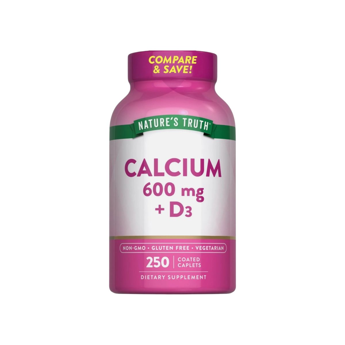 NATURE'S TRUTH - CALCIO 600 MG + VITAMINA D3 250 CAPSULAS - NATURE'S TRUTH