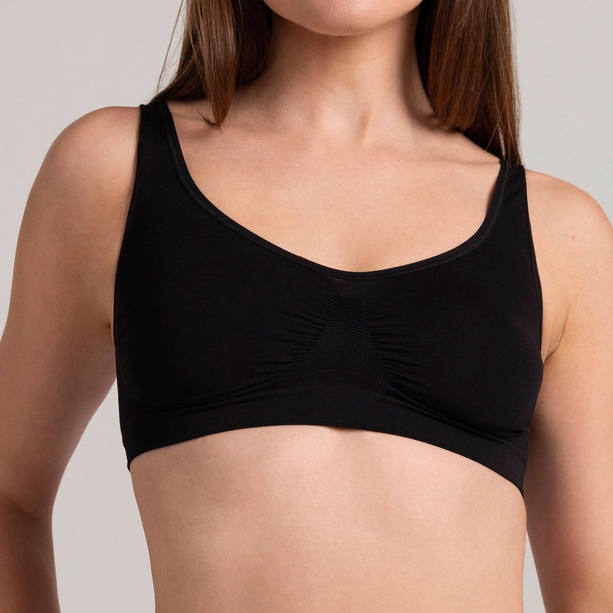 MONARCH - Pack Sostén Basic Ancho Seamless Negro Monarch