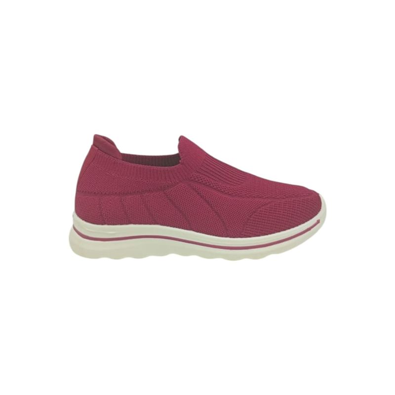 HERIEL - Zapatilla Burdeos Lona Plataforma Mujer