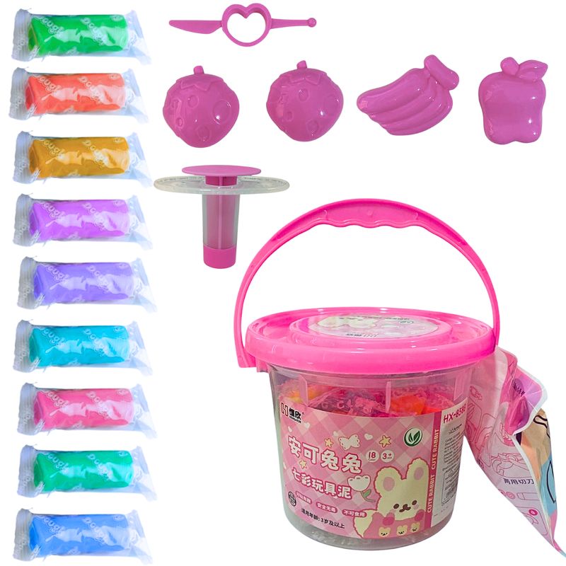 GENERICO - Kit Arcilla Infantil Kawaii Masa De 18 Colores Para Moldear