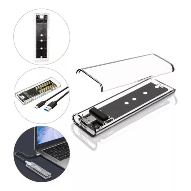 GENERICO - Cofre Ssd M2 Usb C A Usb 31 Case Pcie Nvme 10gbp Acrilico