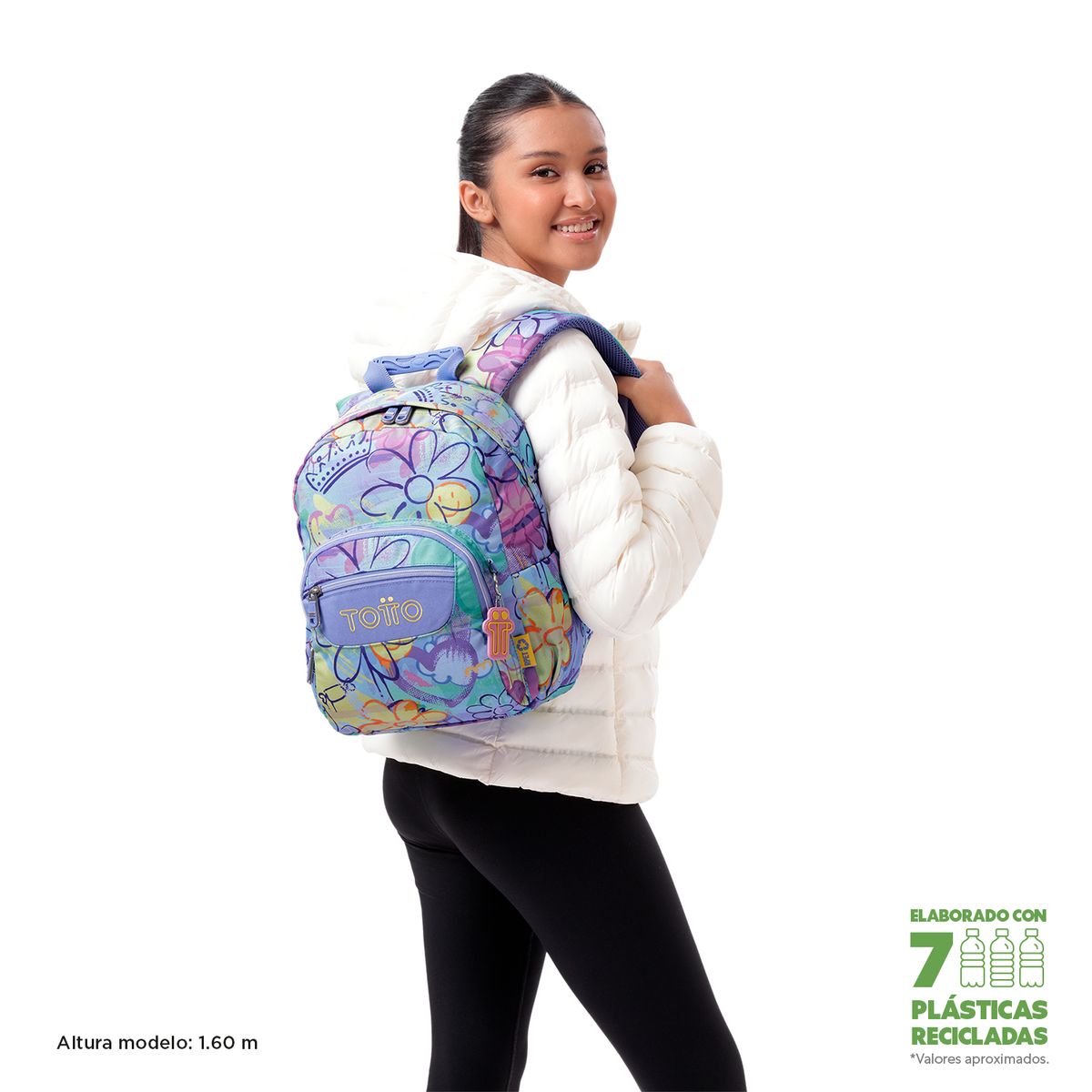 TOTTO - Mochila Escolar Para Niña Notebook 10 Tempera Totto