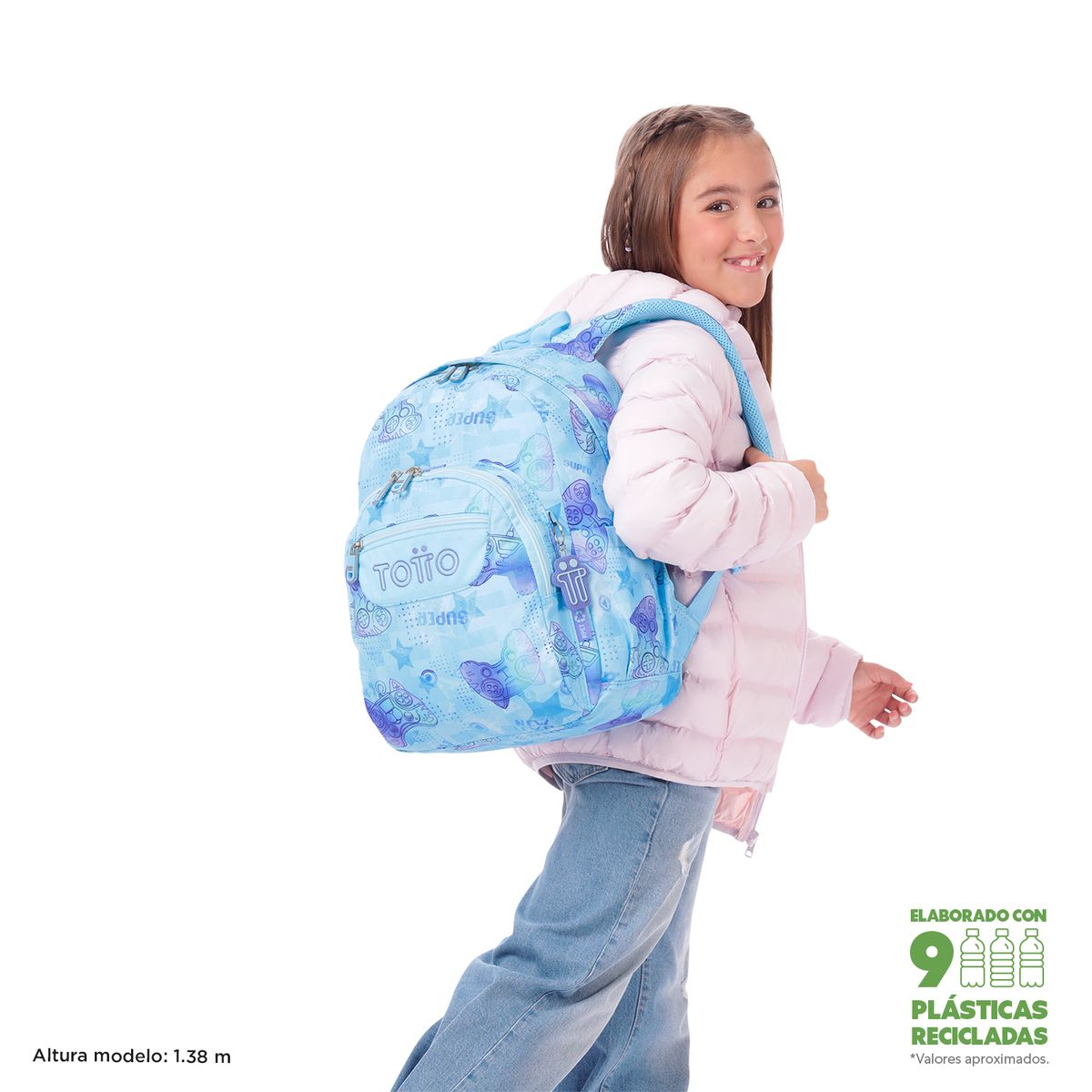 TOTTO - Mochila Escolar para Niña Notebook 13 Gommas Totto