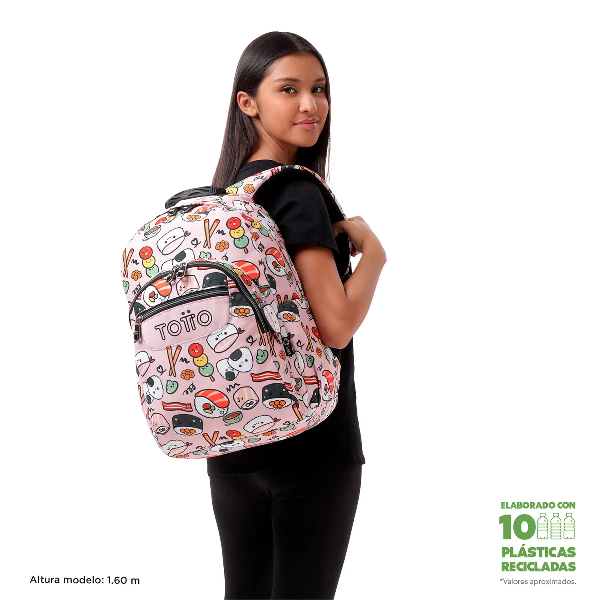 TOTTO - Mochila Escolar para Niña Notebook 14 Acuarela Totto