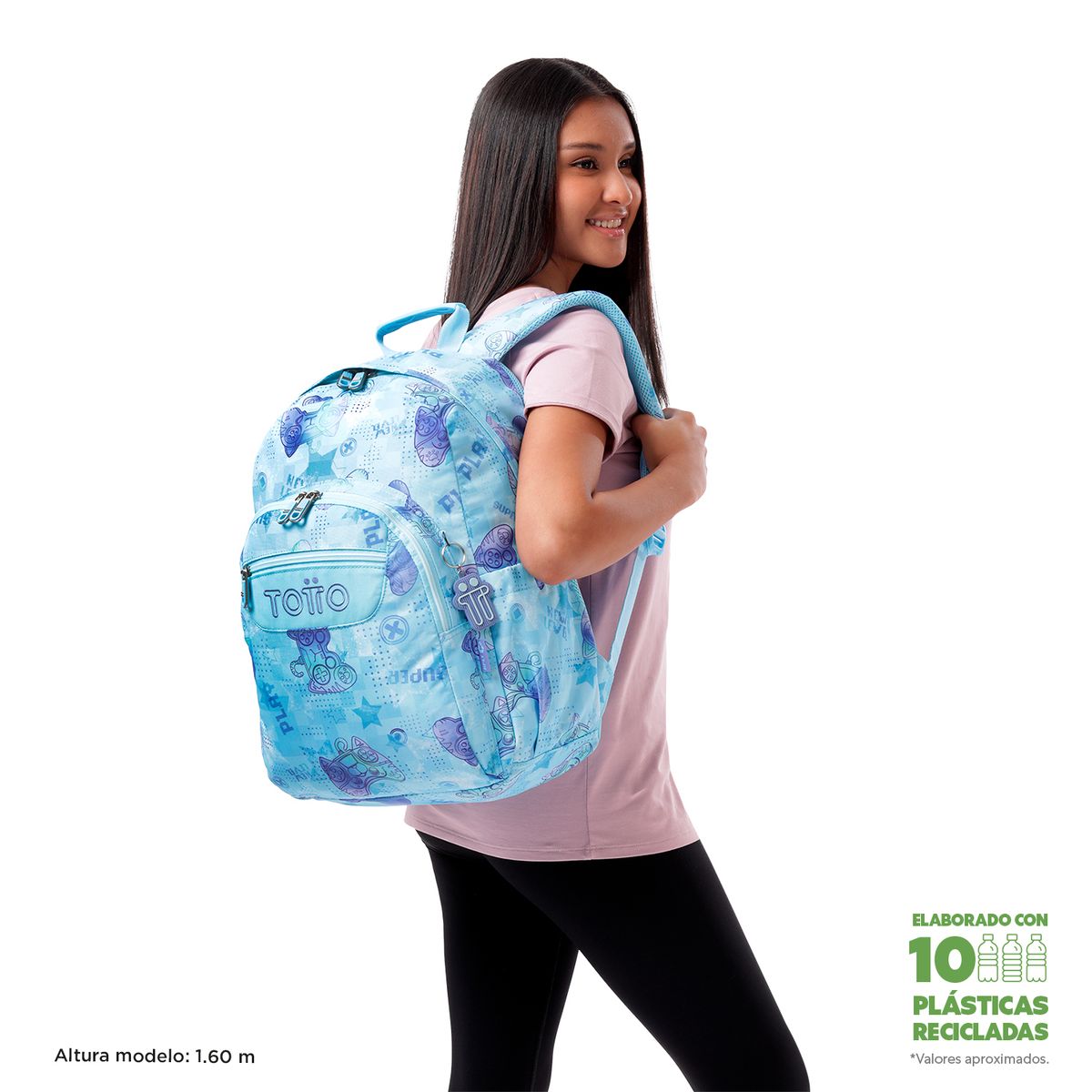 TOTTO - Mochila Escolar para Niña Notebook 14 Acuarela Totto