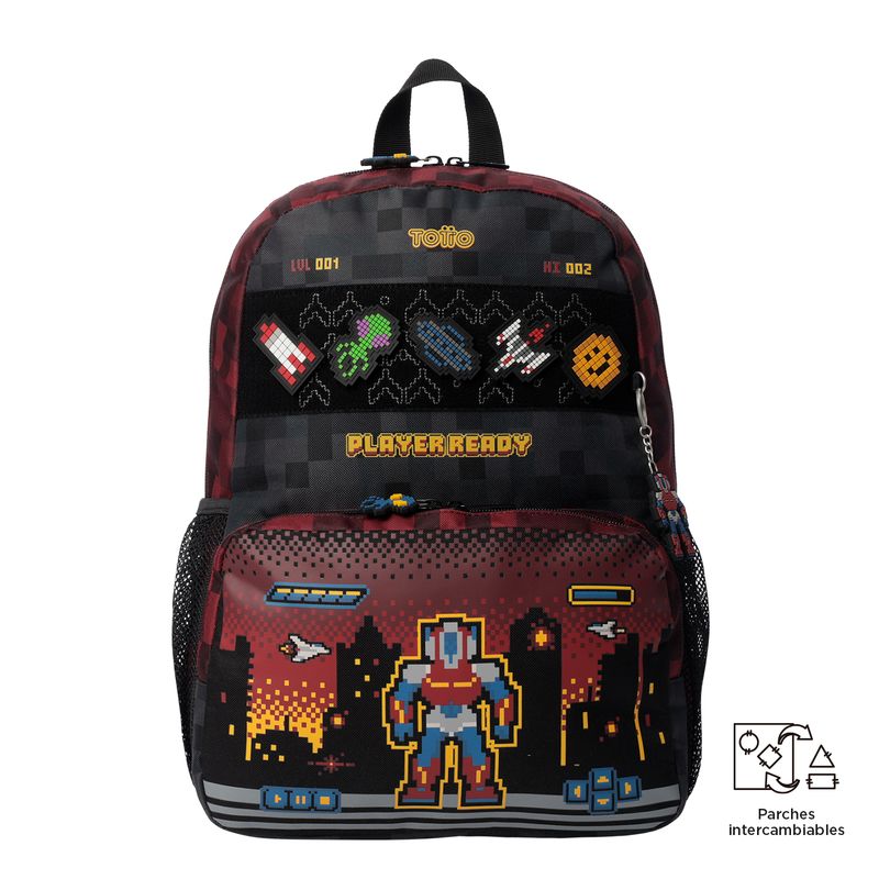 TOTTO - Mochila Escolar para Niño Digibot Mediana Totto