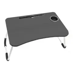 GENERICO - Mesa Plegable Para Cama Y Notebook Multifuncional De Madera NEGRA