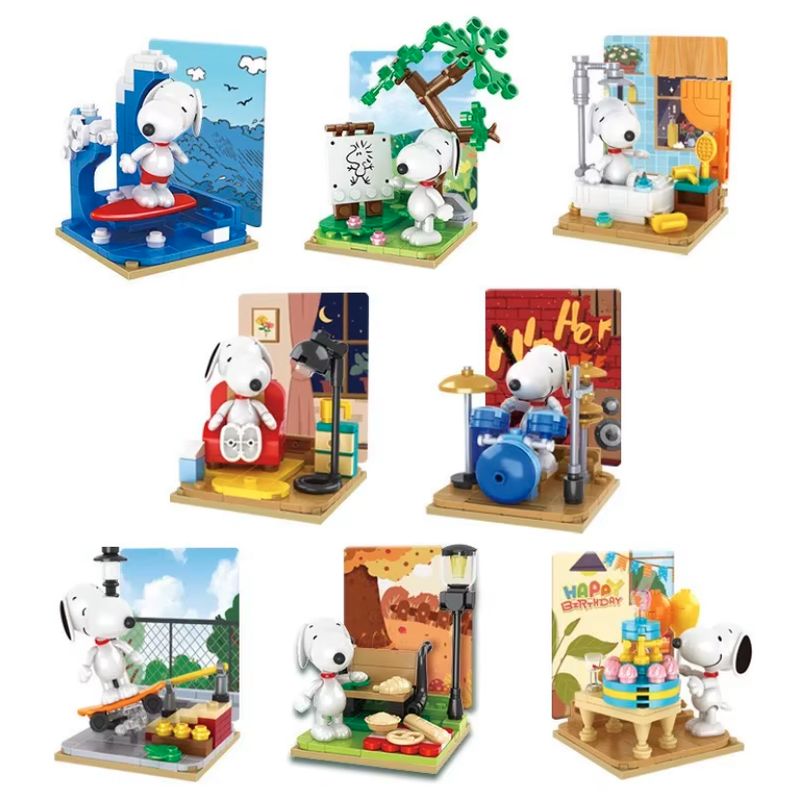 GENERICO - 1 Mini Figura Sorpresa Armablecoleccionable Snoopy Peanuts