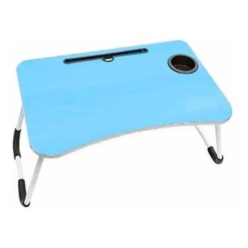 GENERICO - Mesa Plegable Para Cama Y Notebook Multifuncional De Madera celeste