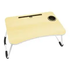 GENERICO - Mesa Plegable Para Cama Y Notebook Multifuncional De Madera Clara