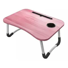 GENERICO - Mesa Plegable Para Cama Y Notebook Multifuncional De Madera Rosa