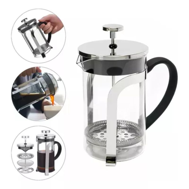 GENERICO - Prensa Francesa Cafetera De Lujo 1LT  Acero Inoxidable Para Cafe Y Te