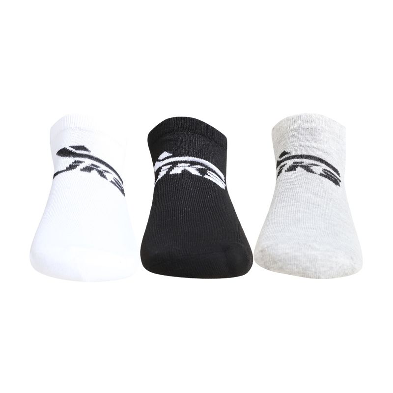JKS - Tripack Calcetines Cortos Tricolor Negro Blanco Gris Jks