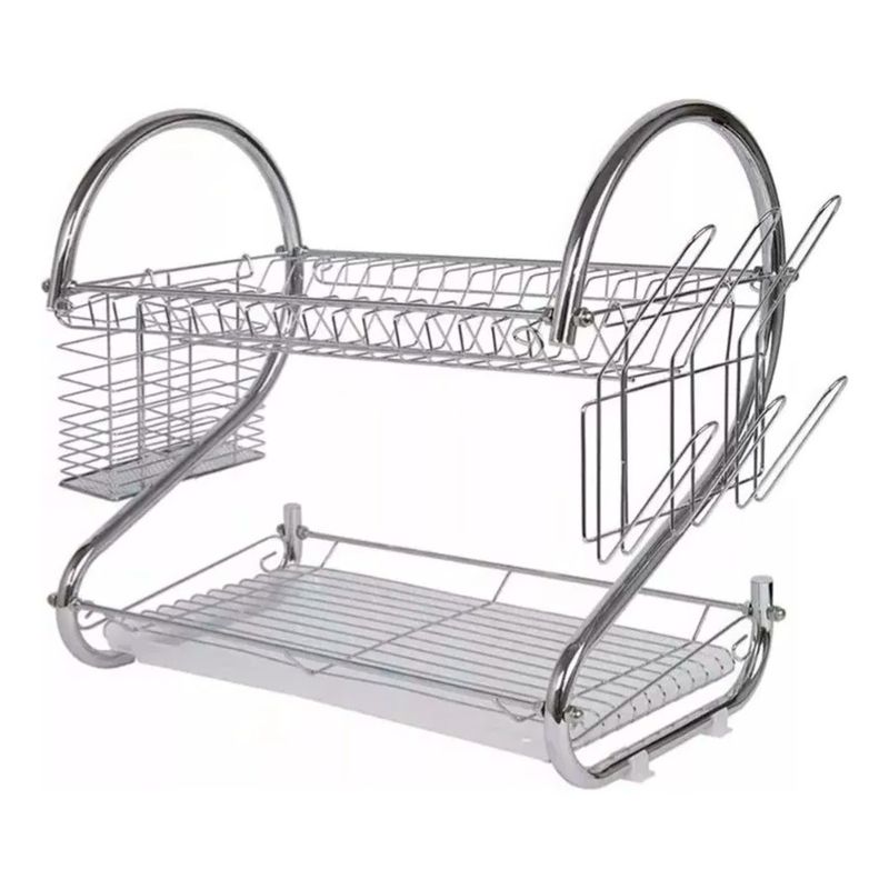 GENERICO - Estante Organizador Escurridor De Platos de 2 Niveles Forma De S
