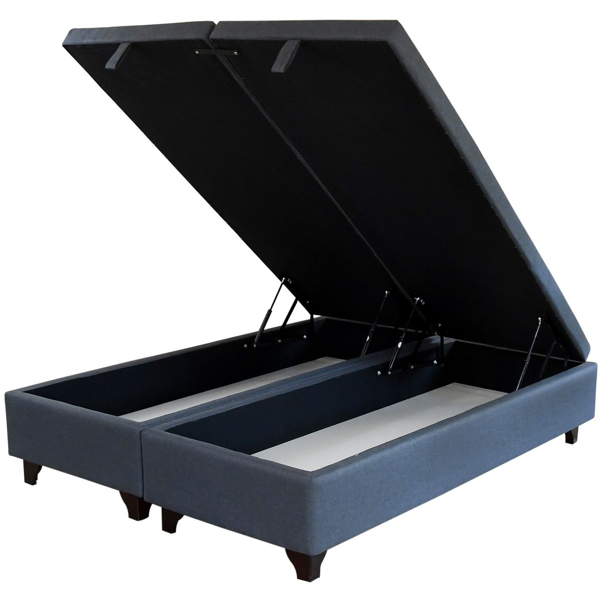 BLOCCARE - Base de Cama Baúl Súper King Dividida con Patas de Madera 11 cm