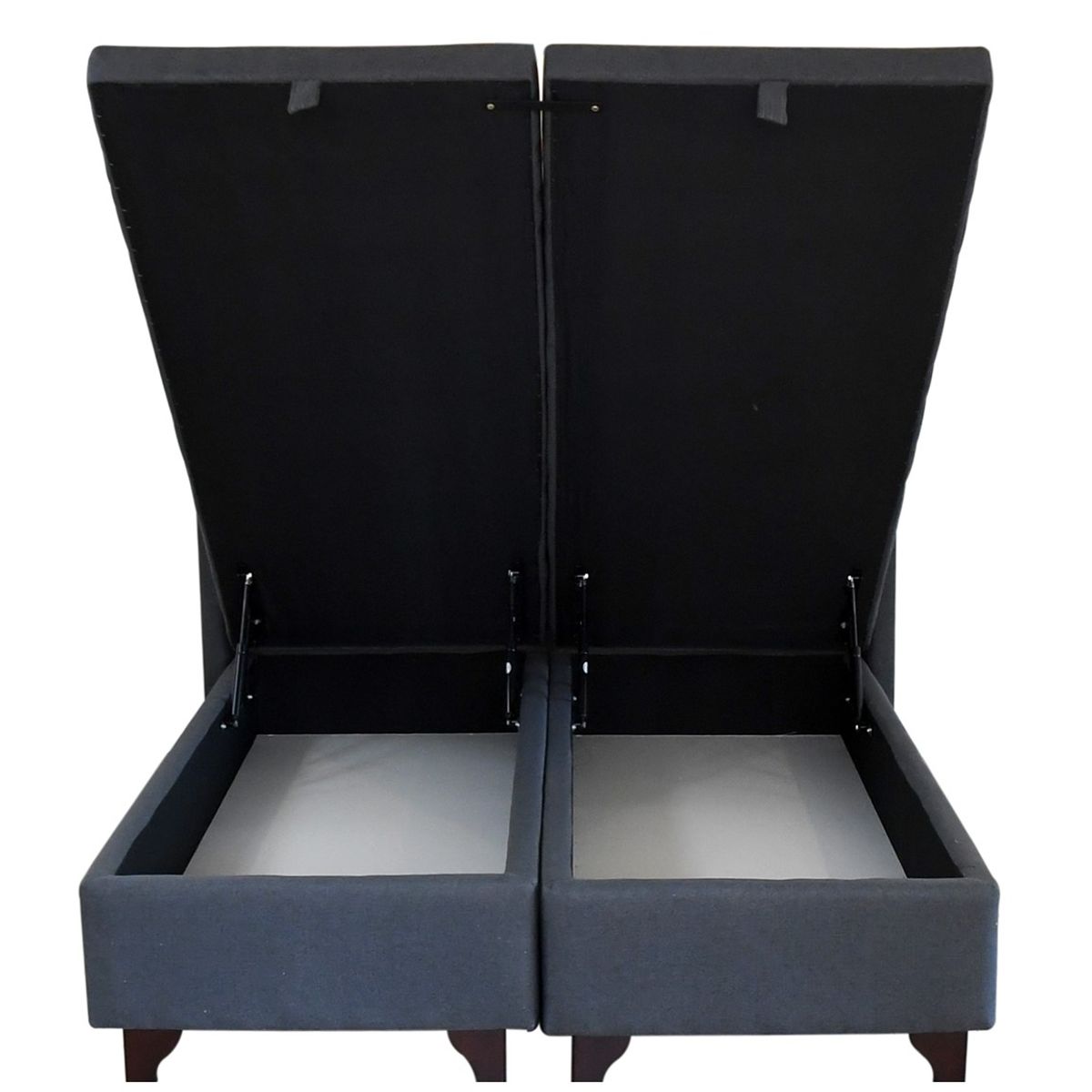 BLOCCARE - Base de Cama Baúl Súper King Dividida con Patas de Madera 11 cm