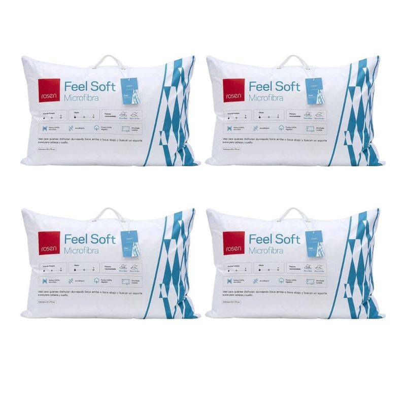 ROSEN - Pack 4 Almohadas Soft Microfibra 50 x 70 - Rosen