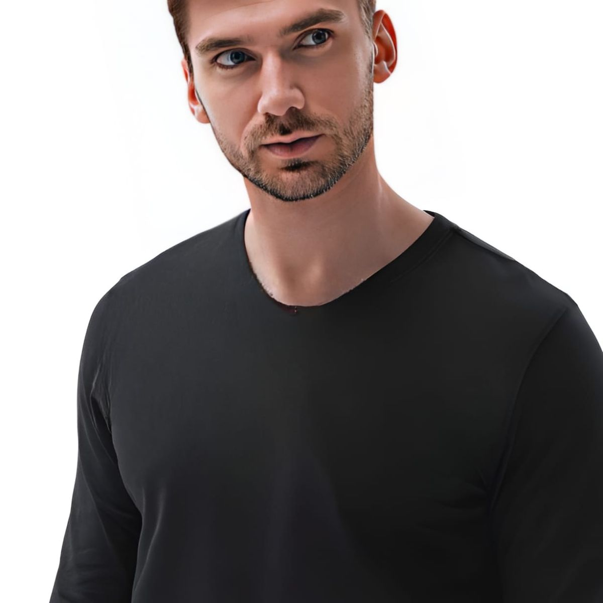 MROTTO - Polera Hombre Manga Larga  Cuello Redondo