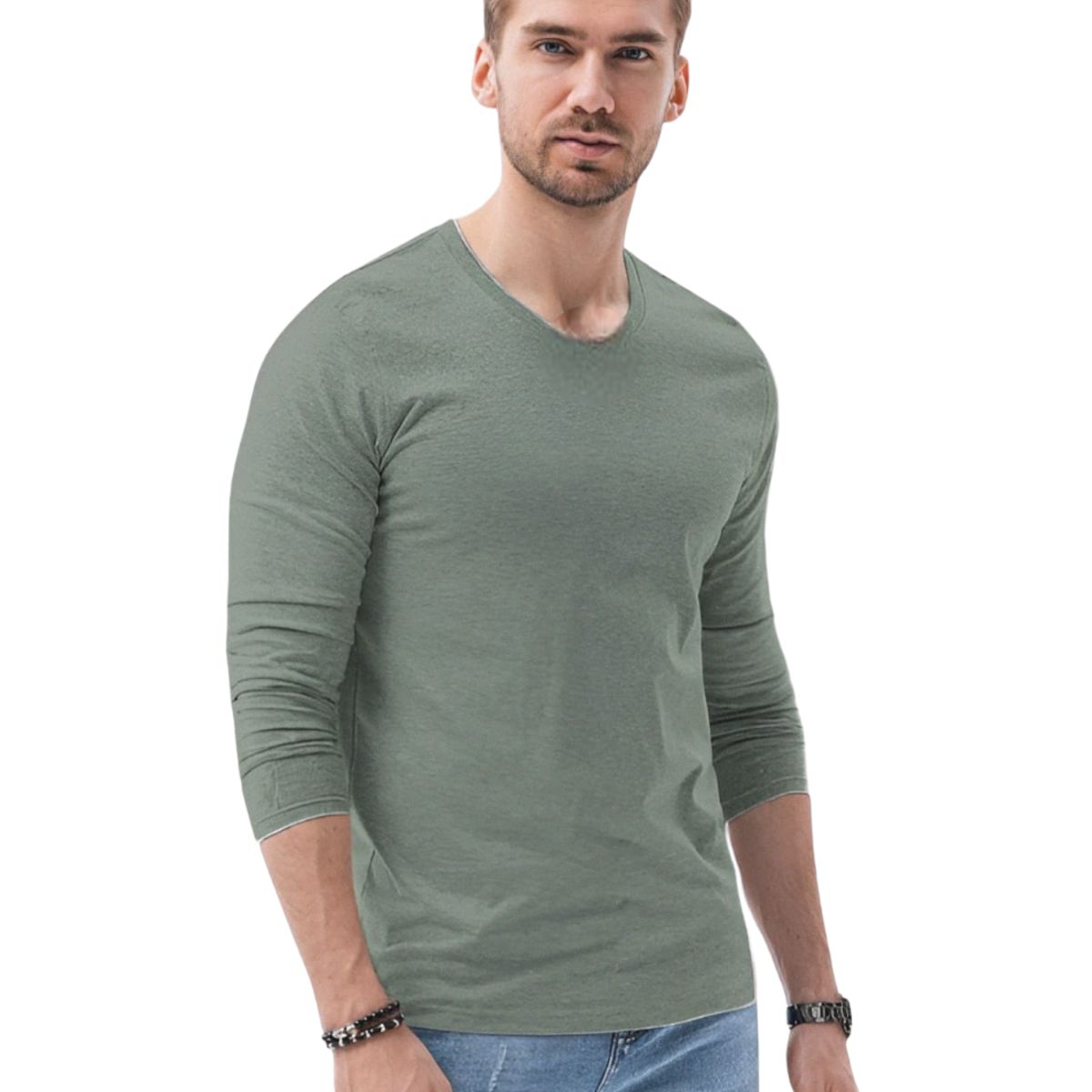 MROTTO - Polera Hombre Manga Larga  Cuello Redondo