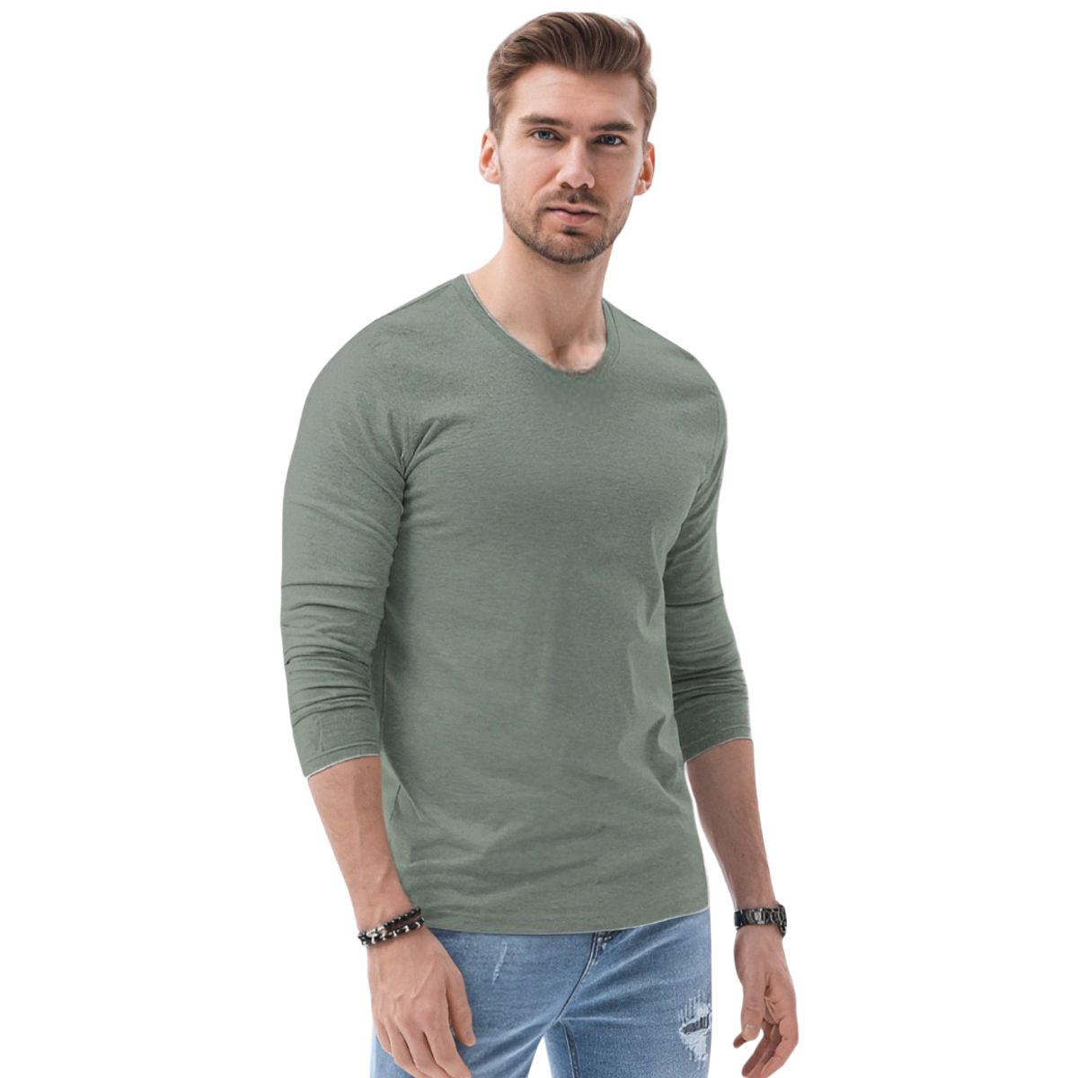 MROTTO - Polera Hombre Manga Larga  Cuello Redondo